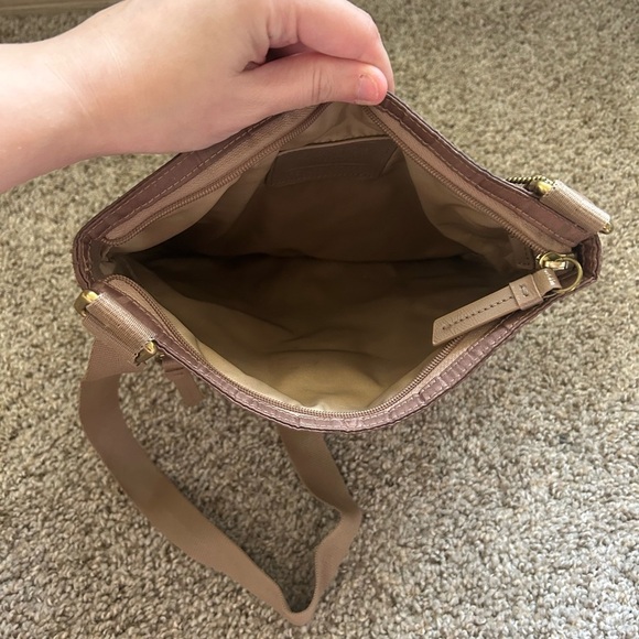 Coach Signature Getaway Nylon File Crossbody Shoulder Bag Brown Travel Pocket - Picture 4 of 11